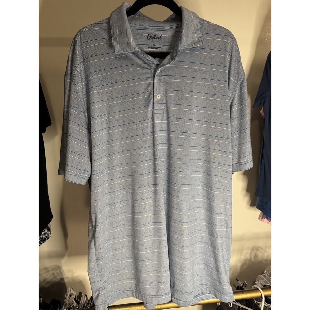 Oxford Golf Polo Shirt Adult Extra Large Blue Performance Stretch Casual Mens